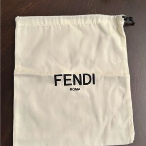 Fendi Ivory Storage Bag with Black Logo